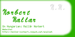 norbert mallar business card